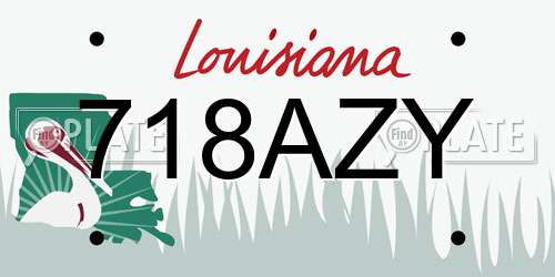 718AZY Louisiana License Plate