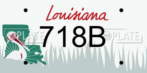 718B Louisiana License Plate