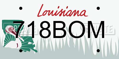 718BOM Louisiana License Plate