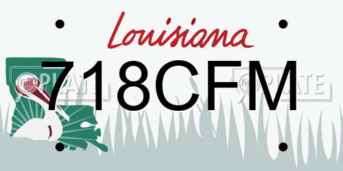 718CFM Louisiana License Plate