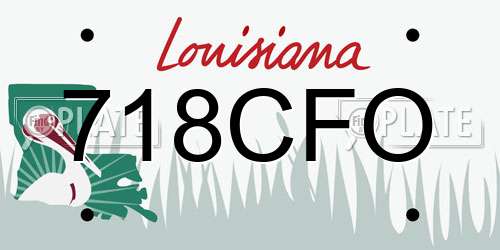 718CFO Louisiana License Plate