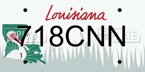 718CNN Louisiana License Plate