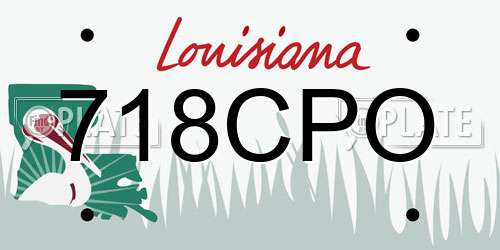 718CPO Louisiana License Plate