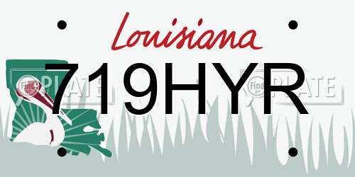 719HYR Louisiana License Plate
