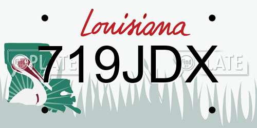 719JDX Louisiana License Plate