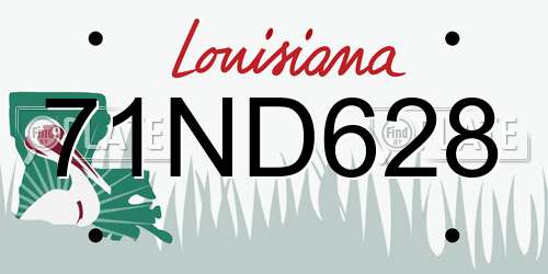 71ND628 Louisiana License Plate