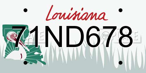 71ND678 Louisiana License Plate