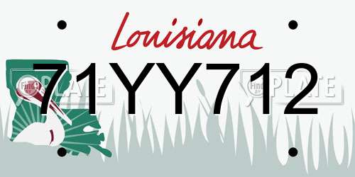 71YY712 Louisiana License Plate