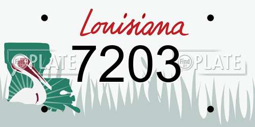 7203 Louisiana License Plate