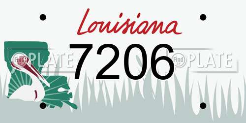 7206 Louisiana License Plate