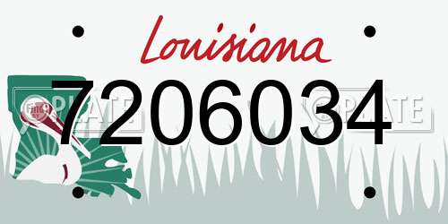 7206034 Louisiana License Plate