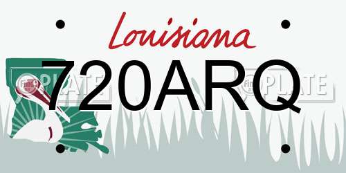 720ARQ Louisiana License Plate