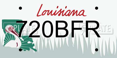 720BFR Louisiana License Plate