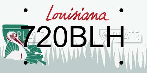 720BLH Louisiana License Plate