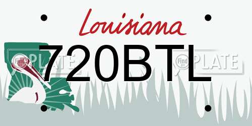 720BTL Louisiana License Plate