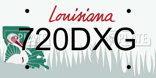 720DXG Louisiana License Plate