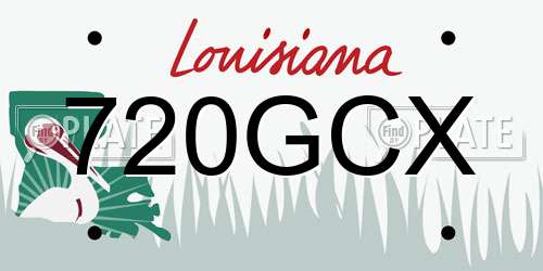 720GCX Louisiana License Plate