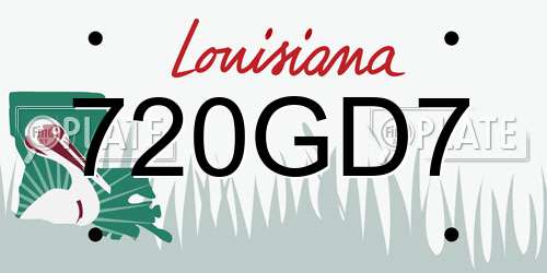 720GD7 Louisiana License Plate