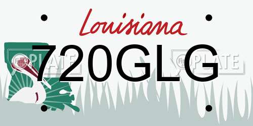 720GLG Louisiana License Plate