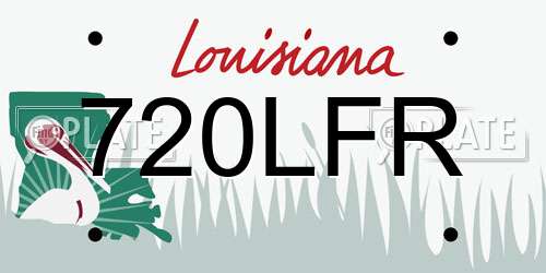720LFR Louisiana License Plate