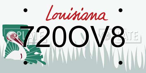 720OV8 Louisiana License Plate