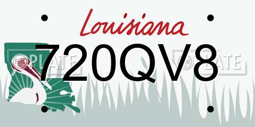 720QV8 Louisiana License Plate