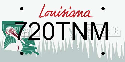 720TNM Louisiana License Plate