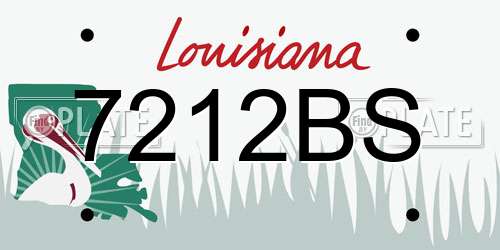 7212BS Louisiana License Plate