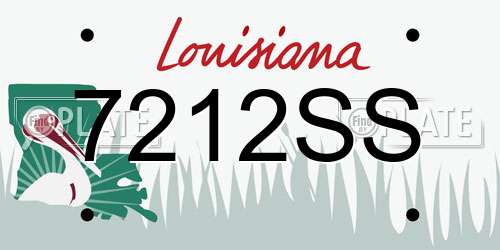 7212SS Louisiana License Plate