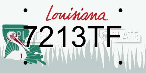 7213TF Louisiana License Plate