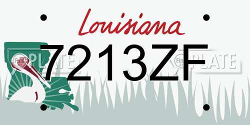7213ZF Louisiana License Plate