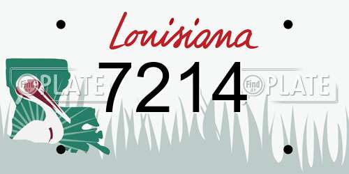 7214 Louisiana License Plate