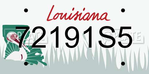 72191S5 Louisiana License Plate