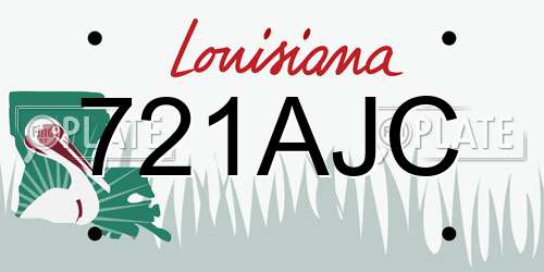 721AJC Louisiana License Plate