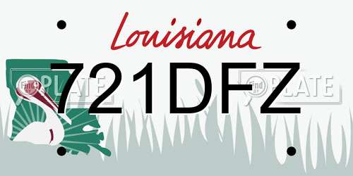 721DFZ Louisiana License Plate