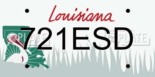 721ESD Louisiana License Plate