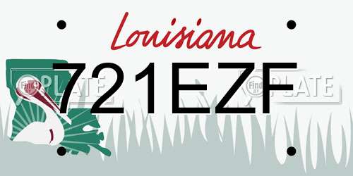 721EZF Louisiana License Plate