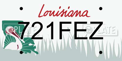 721FEZ Louisiana License Plate