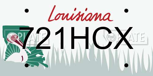 721HCX Louisiana License Plate