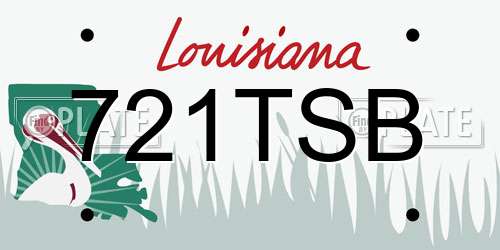 721TSB Louisiana License Plate