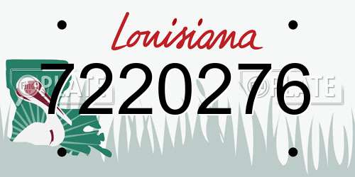 7220276 Louisiana License Plate
