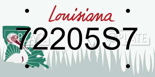 72205S7 Louisiana License Plate