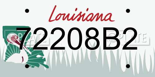 72208B2 Louisiana License Plate