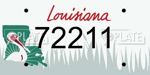 72211 Louisiana License Plate