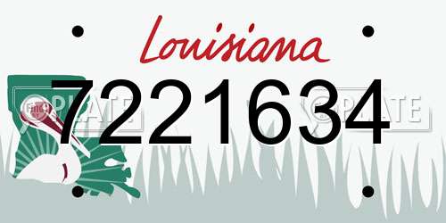 7221634 Louisiana License Plate