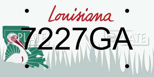 7227GA Louisiana License Plate