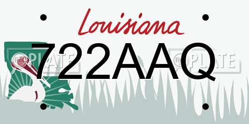 722AAQ Louisiana License Plate