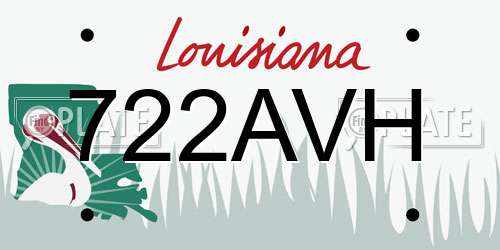 722AVH Louisiana License Plate