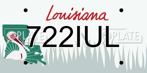 722IUL Louisiana License Plate