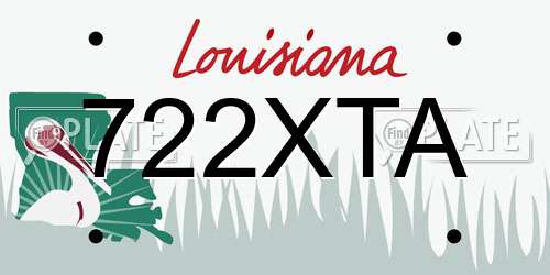 722XTA Louisiana License Plate